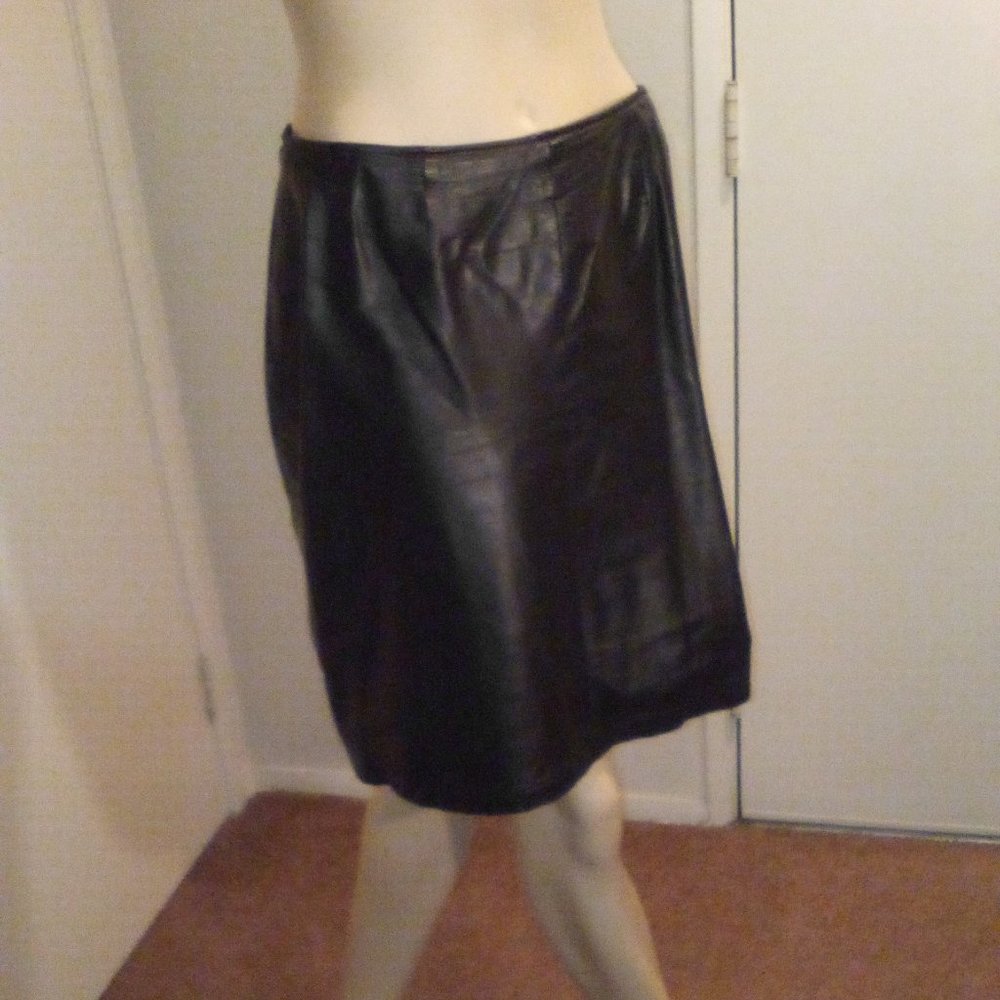 G III Leather Fashions, Black Leather Skirt